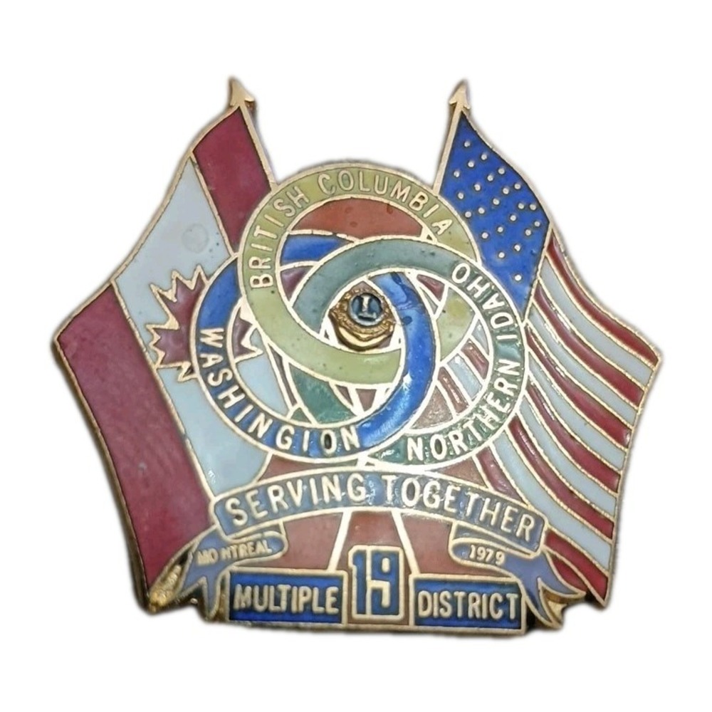 Vtg 1979 Lions Club Multiple District 19 BC Washington N Idaho Pin Montreal